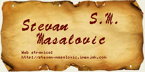 Stevan Masalović vizit kartica
